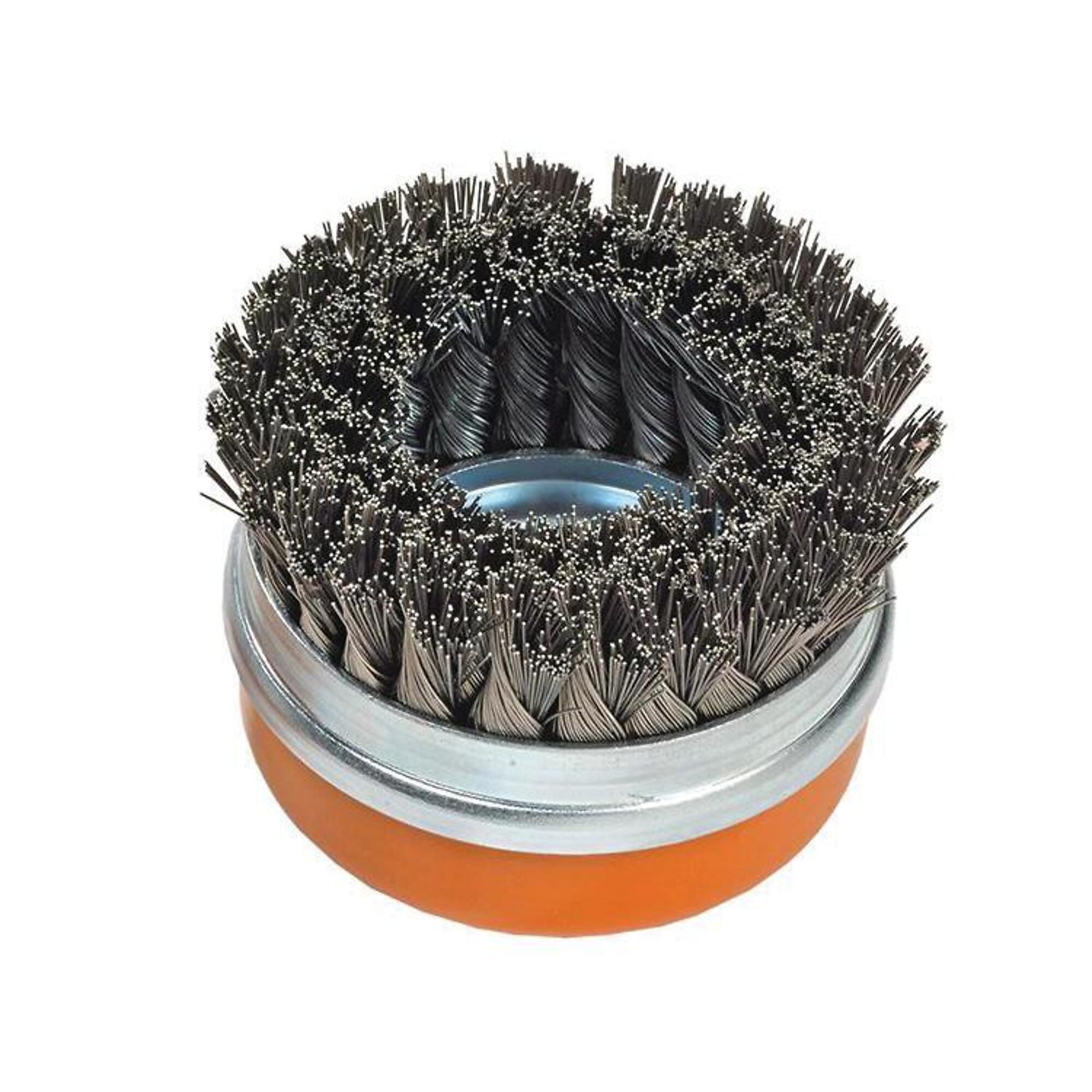 Walter Cup Brush with Ring — 5in. x 5/8-11, Oil Hardened Steel, Model# 13G574